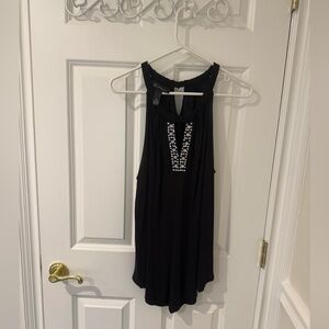 INC International Concepts size XXL EUC Black Rhinestone Sleeveless